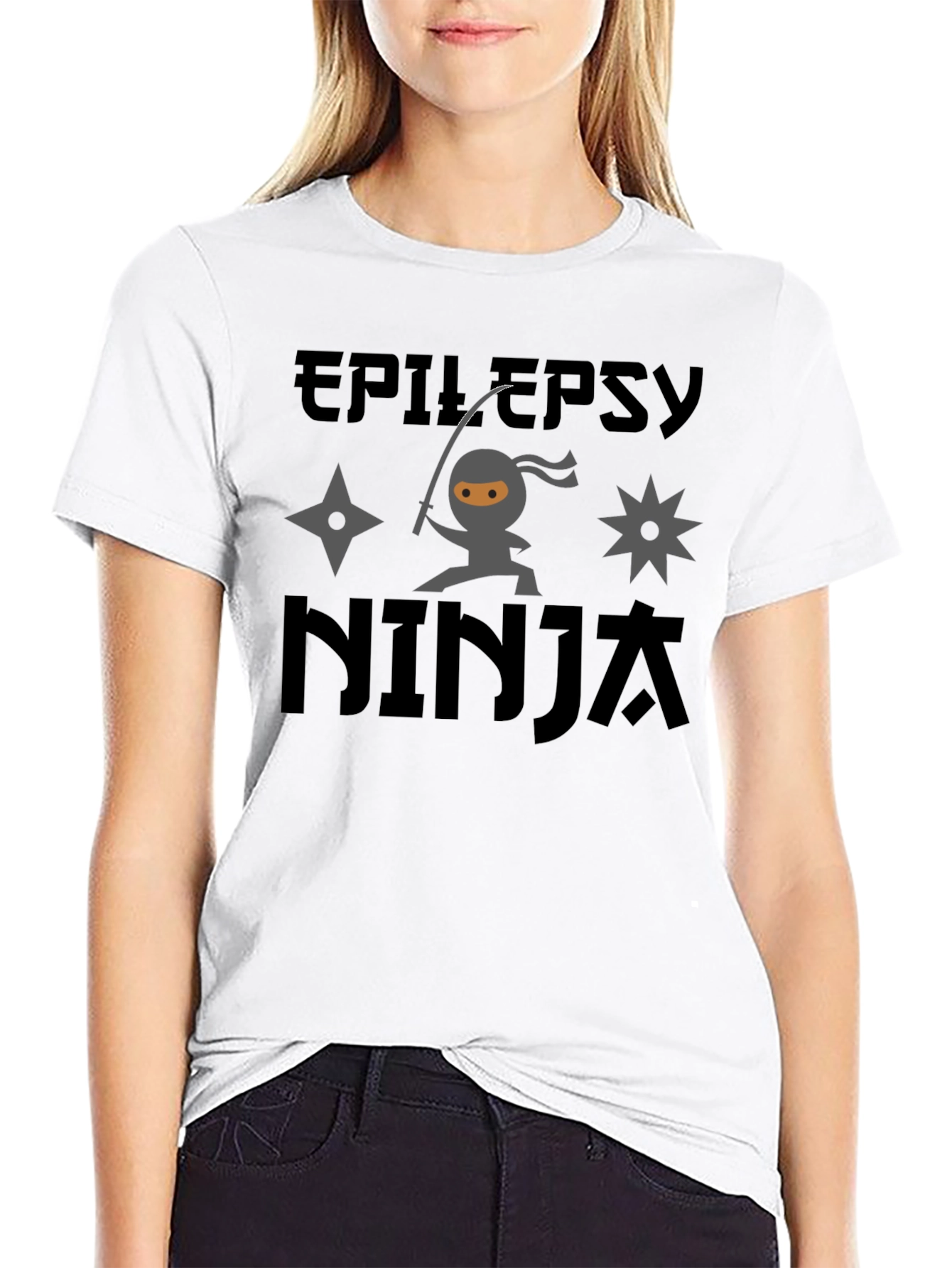 Epilepsy Ninja Graphic Tee - Black Cotton Blend