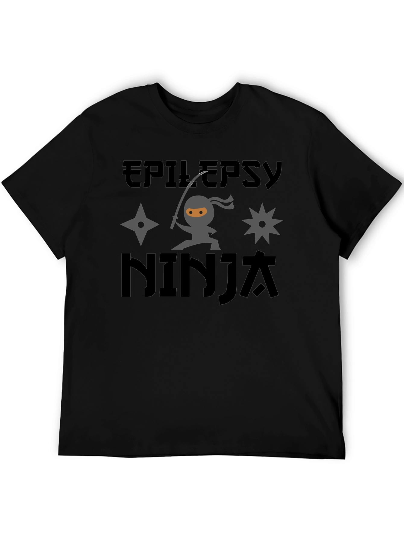 Epilepsy Ninja Graphic Tee - Black Cotton Blend