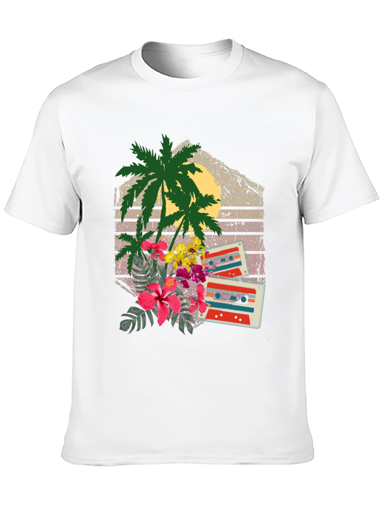 Retro Cassette & Palm Tree Graphic Tee