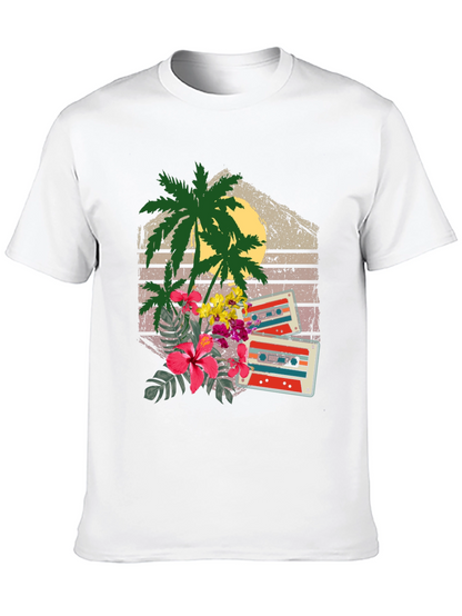 Retro Cassette & Palm Tree Graphic Tee