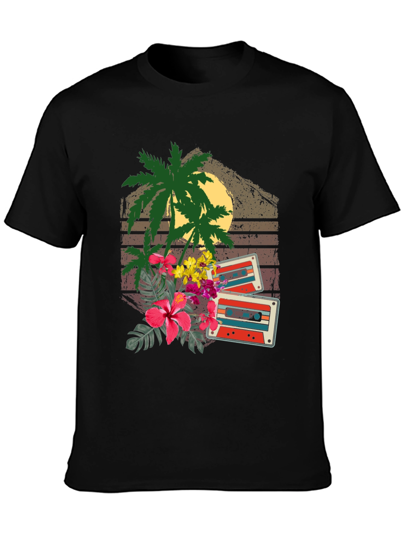 Retro Cassette & Palm Tree Graphic Tee