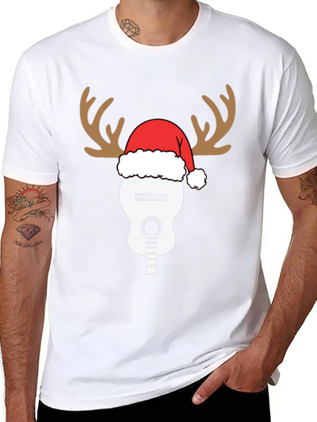 Reindeer Guitar Christmas T-Shirt