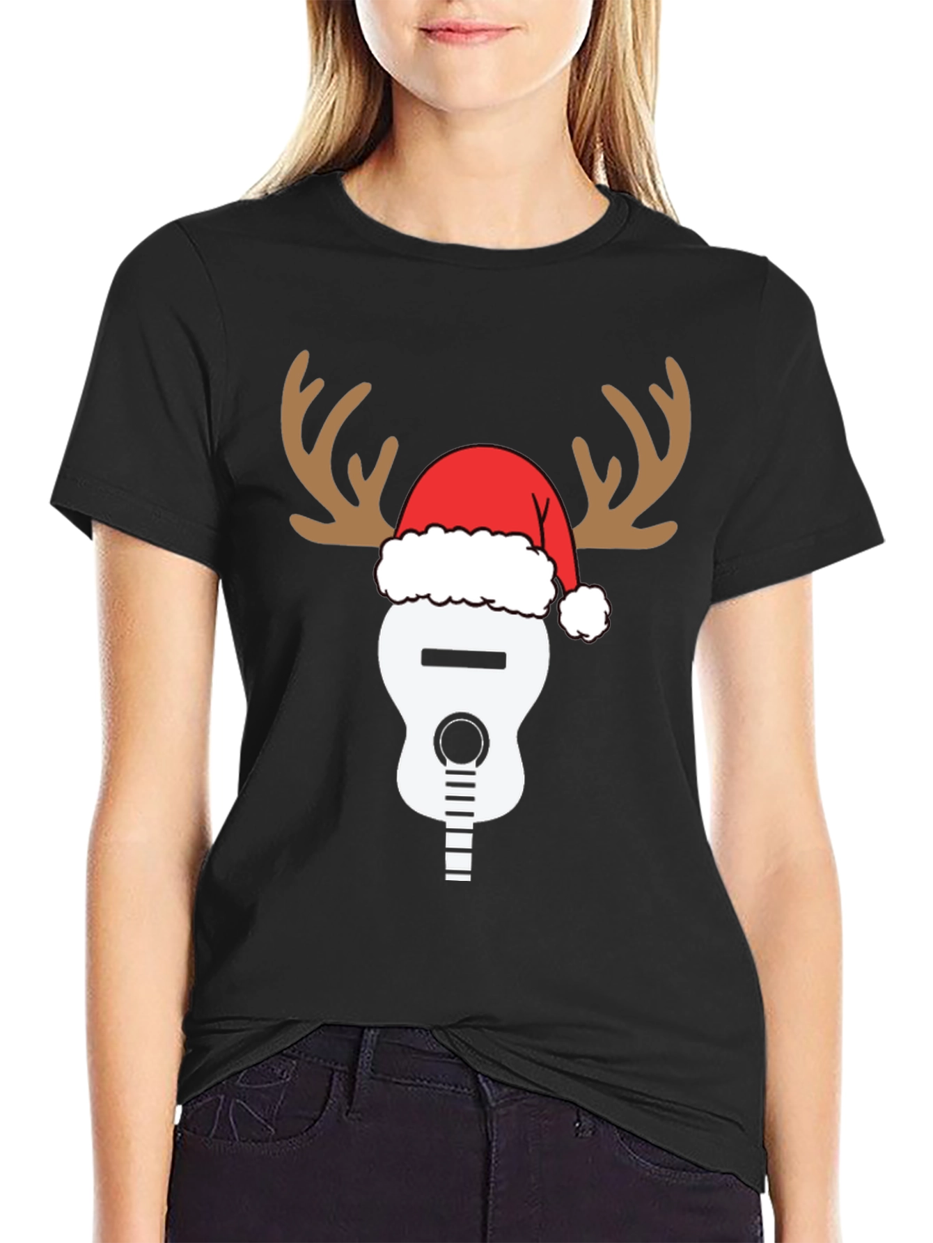 Reindeer Guitar Christmas T-Shirt
