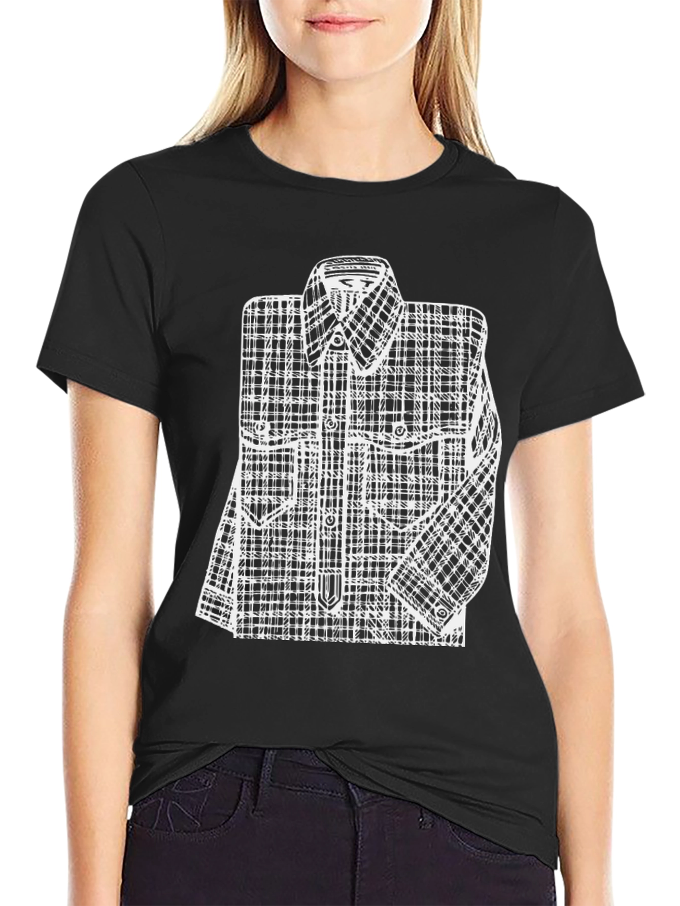 Plaid Shirt Graphic Tee