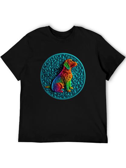 Rainbow Dog Art Graphic Tee - Unique Design