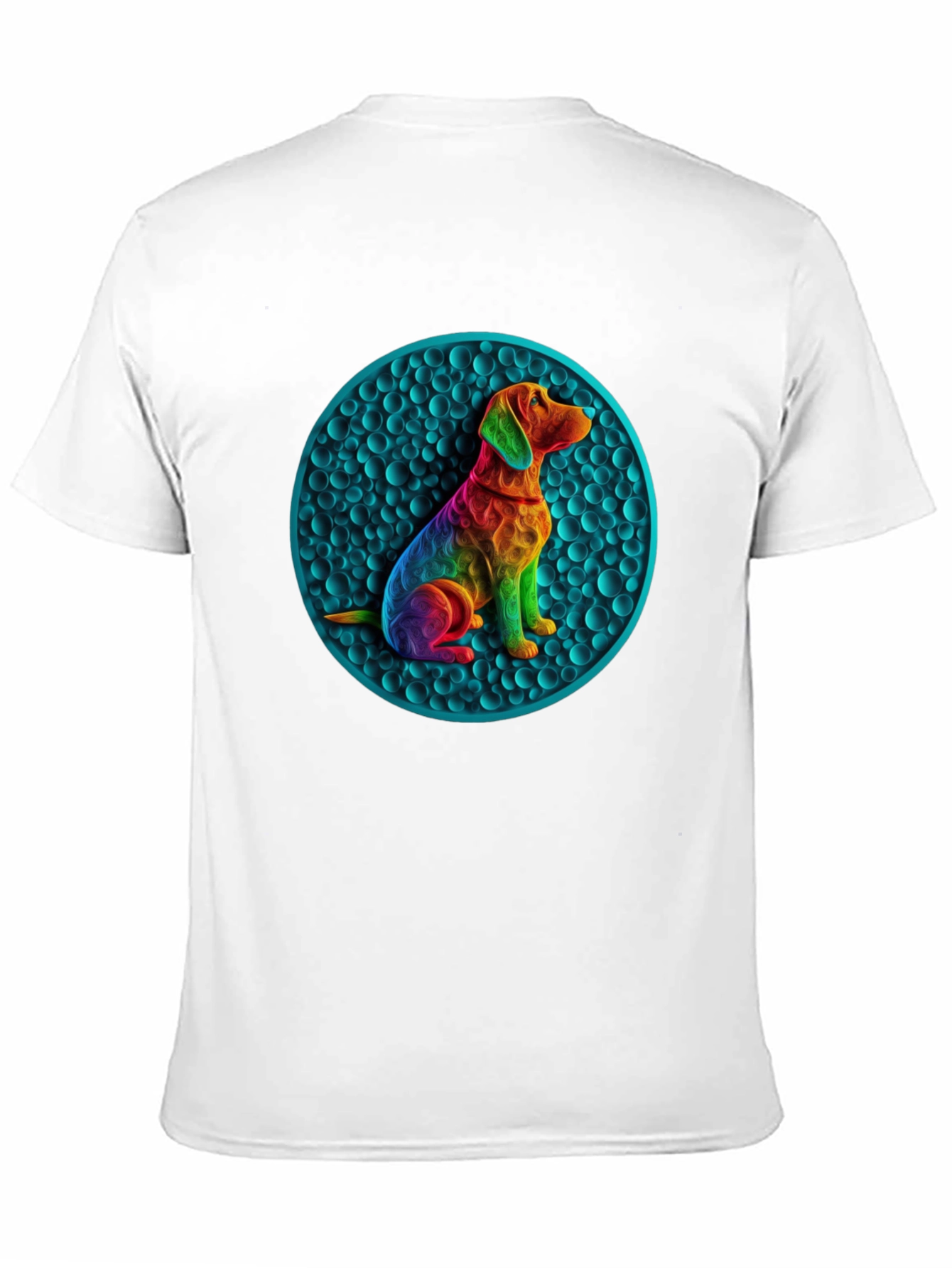 Rainbow Dog Art Graphic Tee - Unique Design