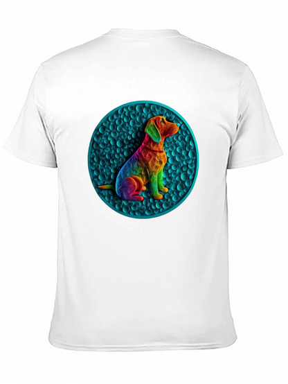 Rainbow Dog Art Graphic Tee - Unique Design