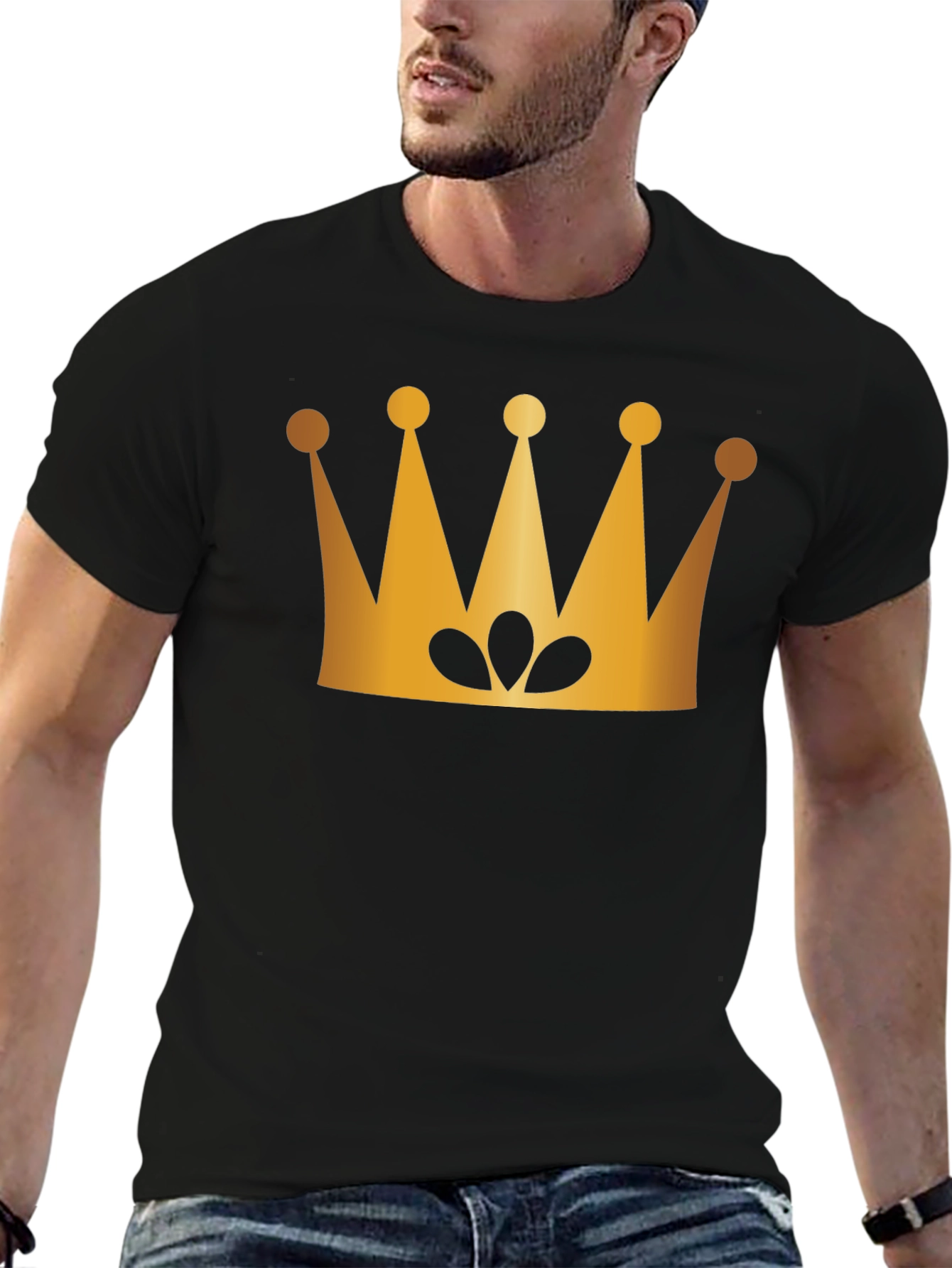 Golden Crown Graphic Black T-Shirt