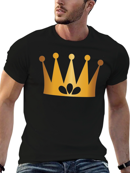 Golden Crown Graphic Black T-Shirt