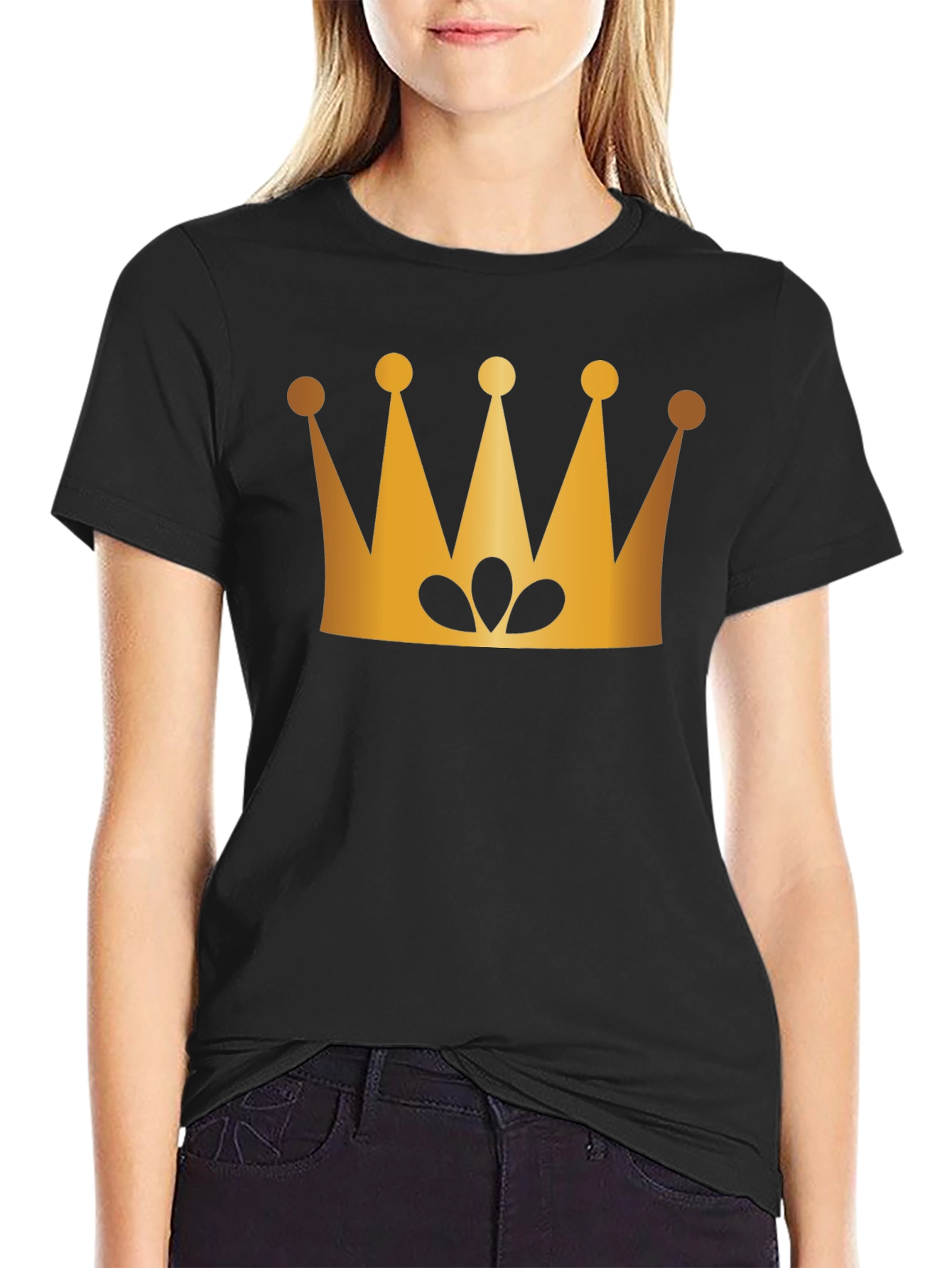 Golden Crown Graphic Black T-Shirt
