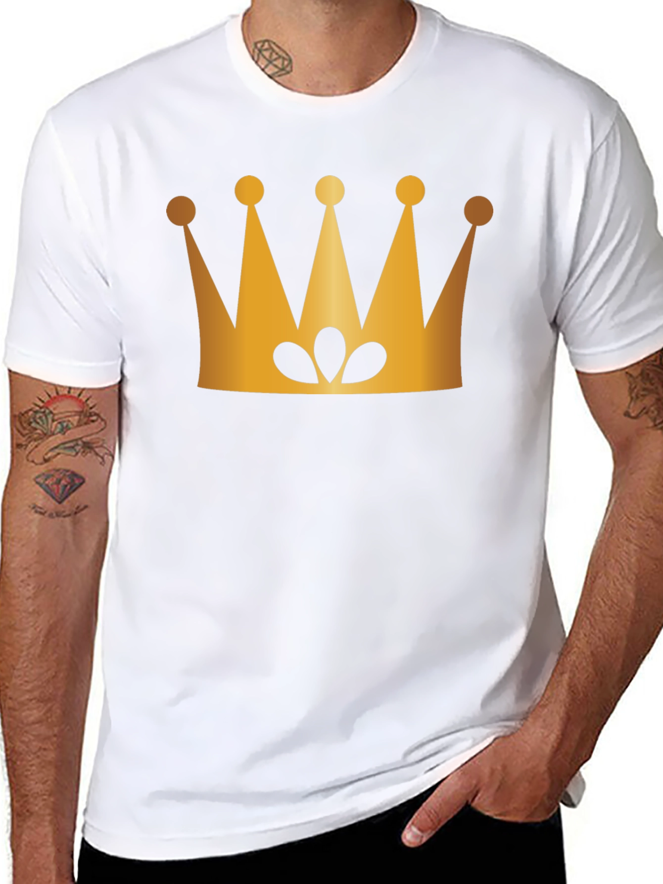Golden Crown Graphic Black T-Shirt
