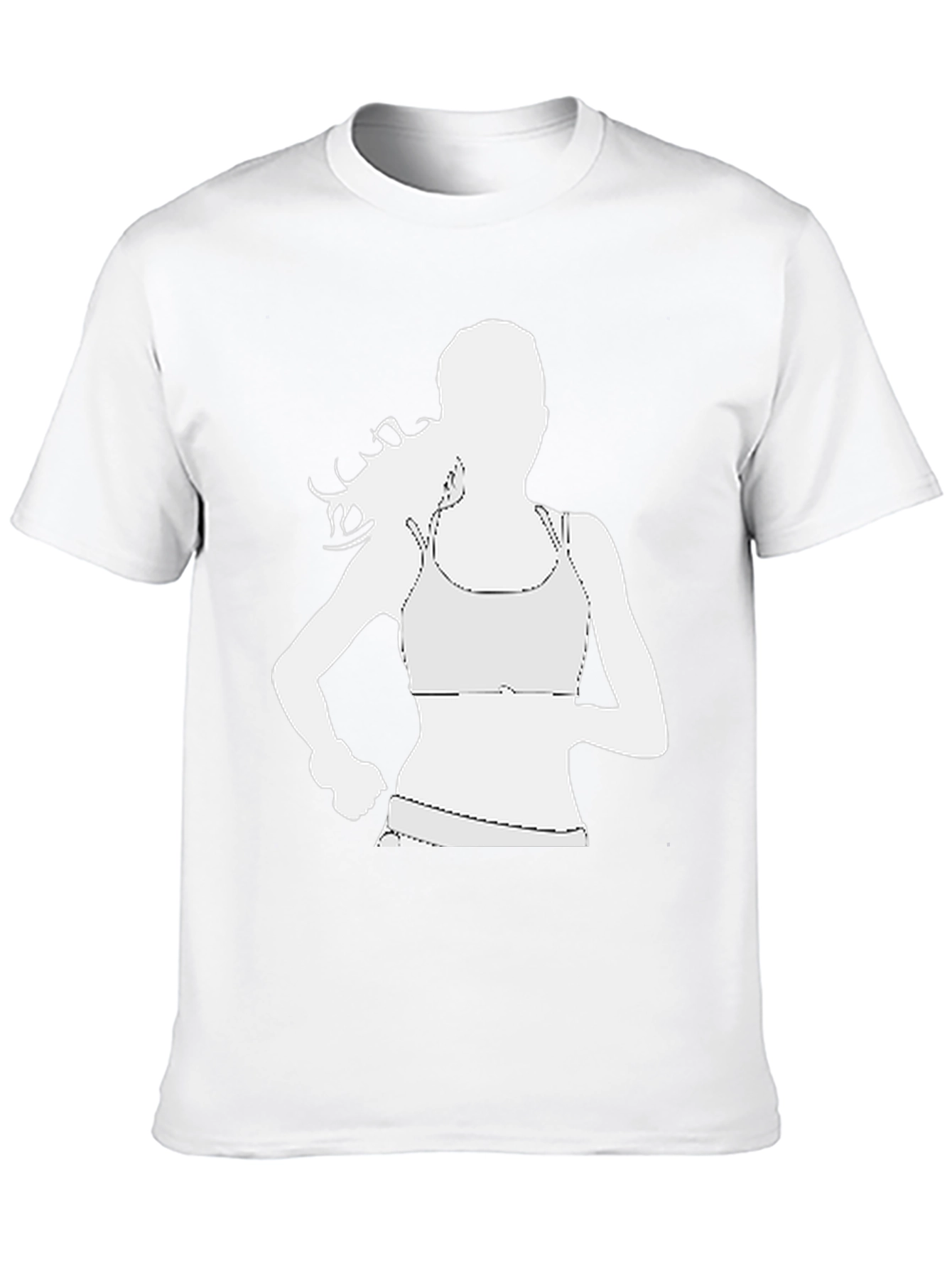 Running Woman Graphic Tee - Black Cotton Casual Shirt