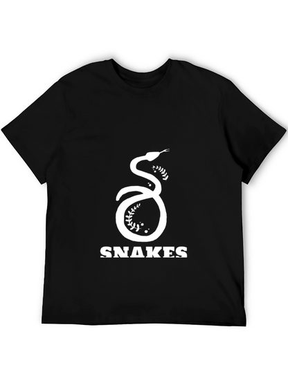 Snakes Graphic Tee - Black Cotton T-Shirt
