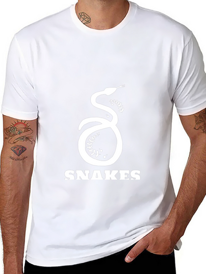 Snakes Graphic Tee - Black Cotton T-Shirt