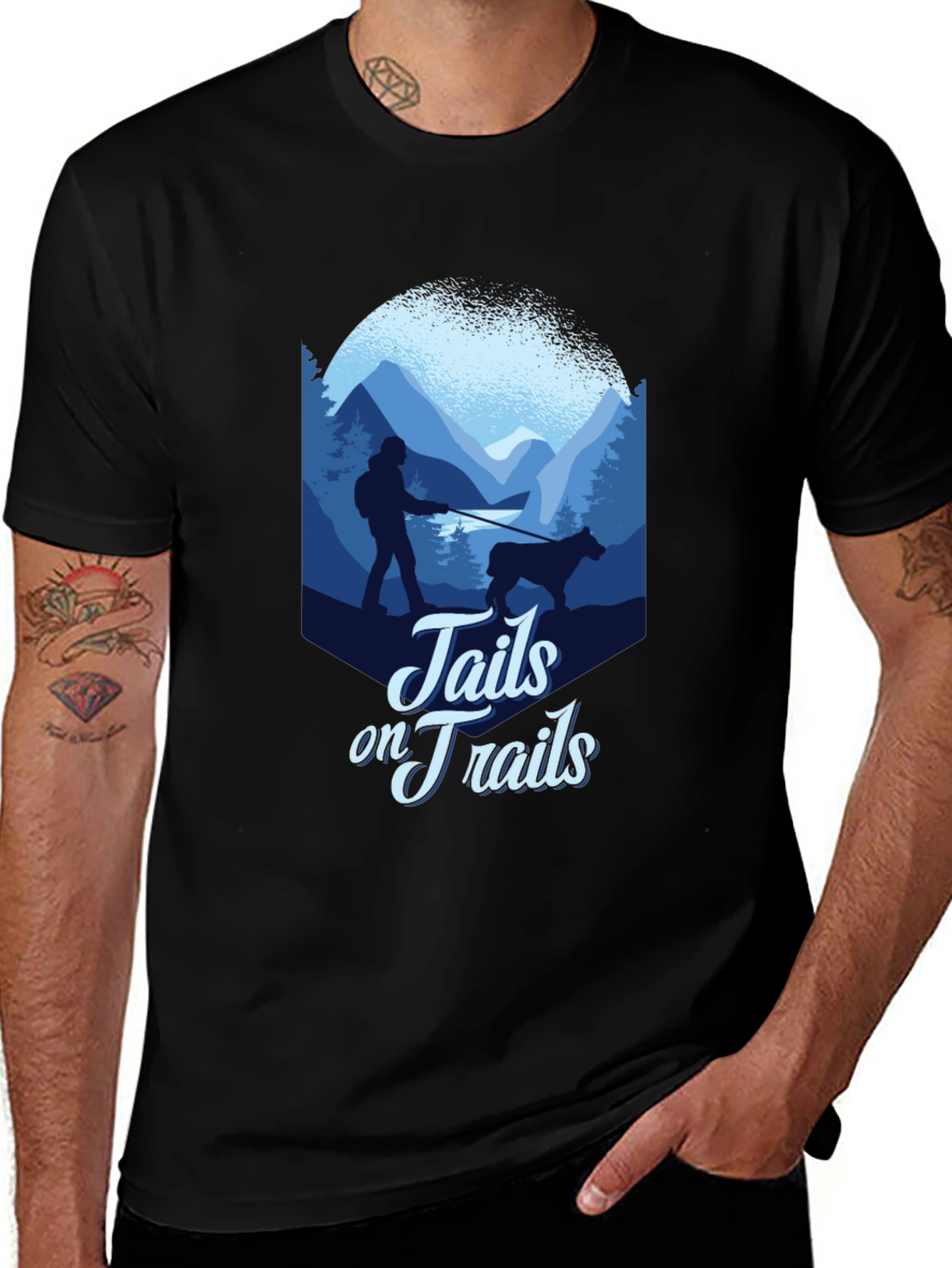 Tails on Trails Graphic Tee - Hiking Adventure