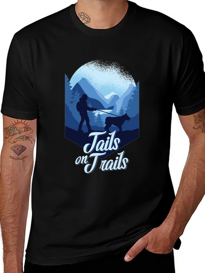 Tails on Trails Graphic Tee - Hiking Adventure