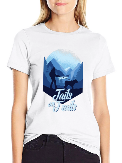 Tails on Trails Graphic Tee - Hiking Adventure