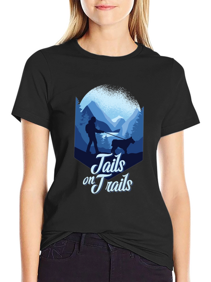 Tails on Trails Graphic Tee - Hiking Adventure