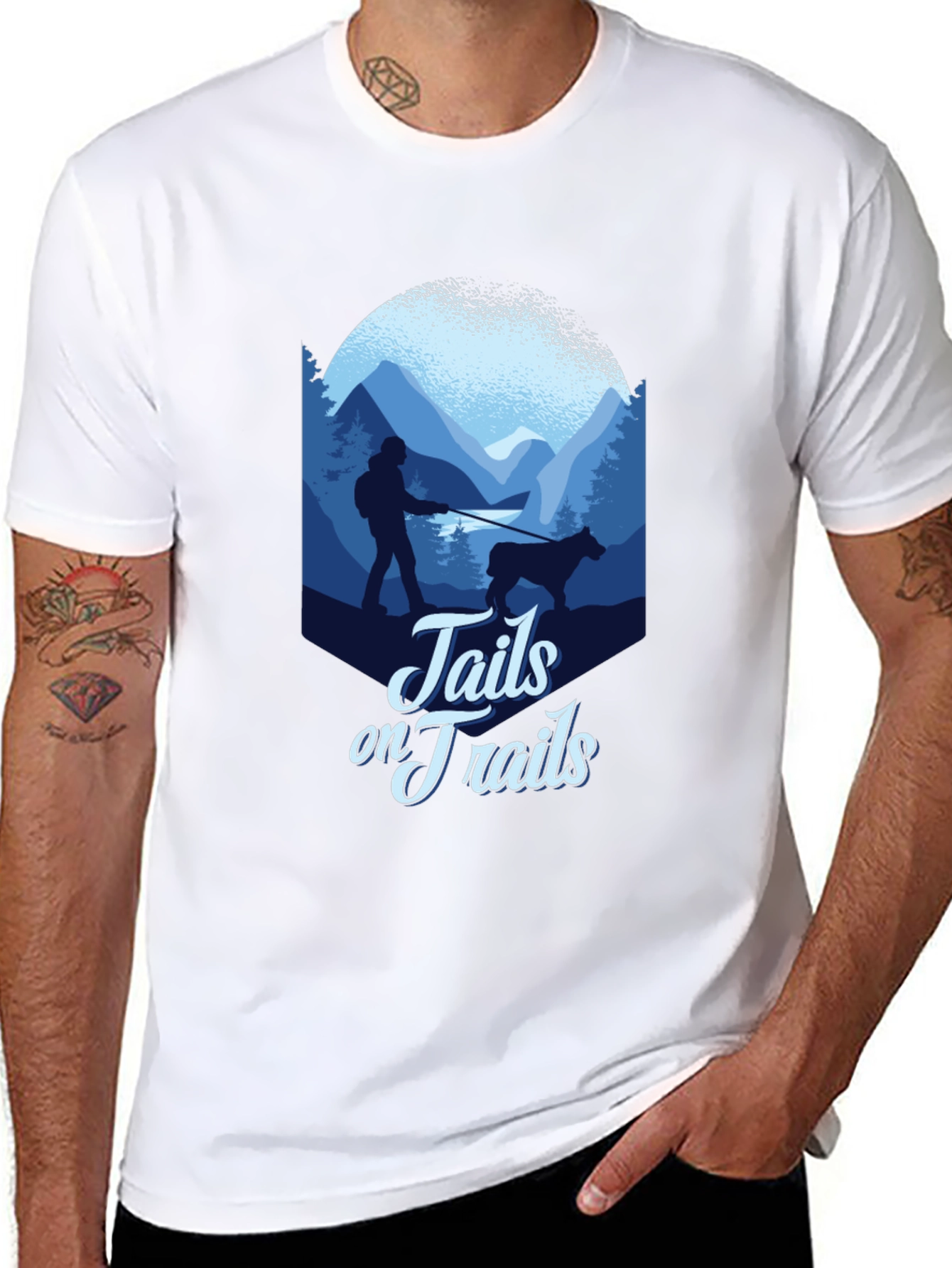 Tails on Trails Graphic Tee - Hiking Adventure