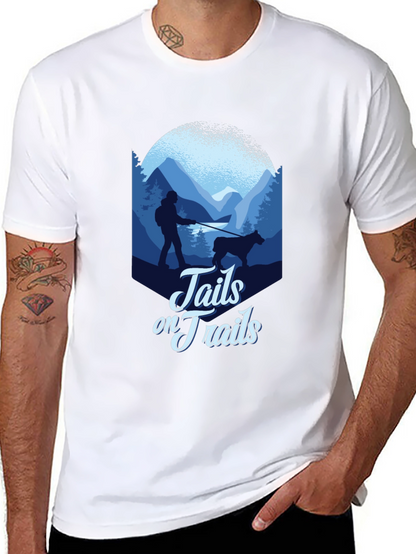 Tails on Trails Graphic Tee - Hiking Adventure