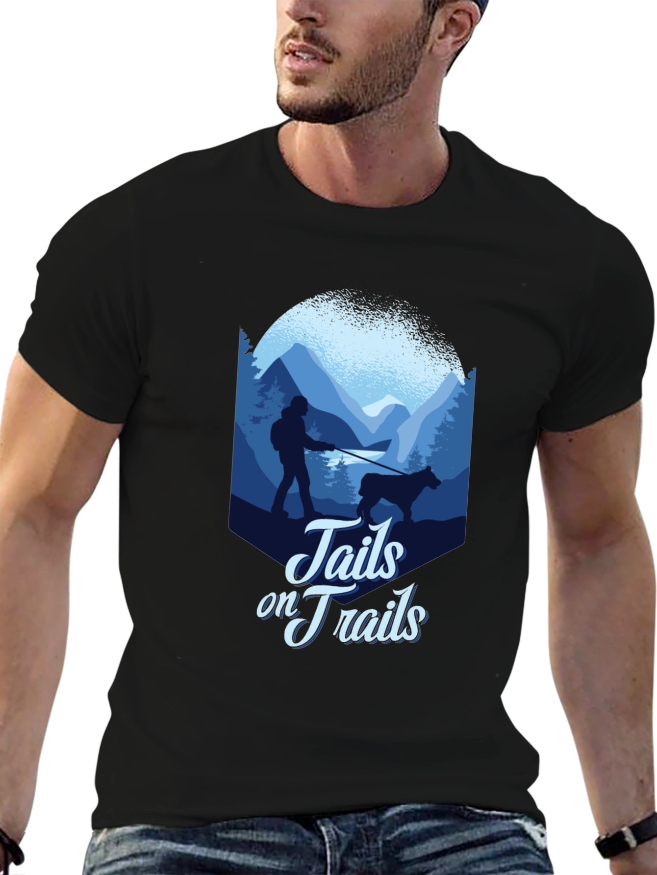 Tails on Trails Graphic Tee - Hiking Adventure