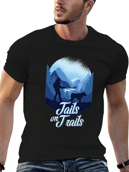 Tails on Trails Graphic Tee - Hiking Adventure