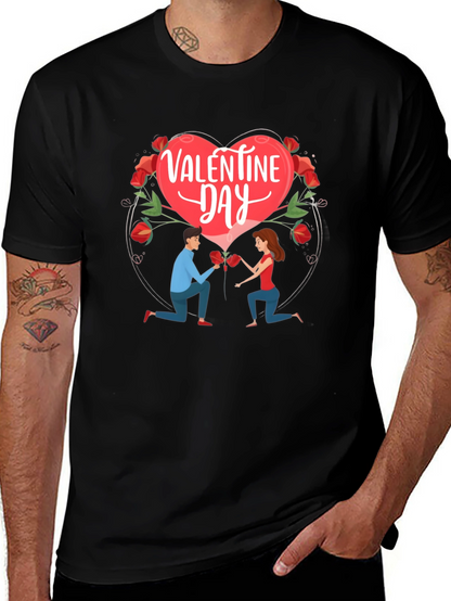 Valentines Day Proposal Graphic Tee - Black
