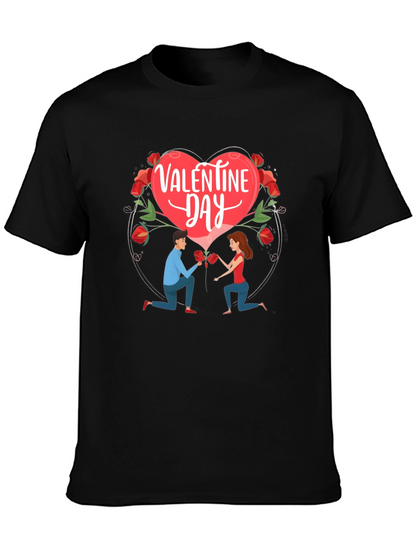 Valentines Day Proposal Graphic Tee - Black