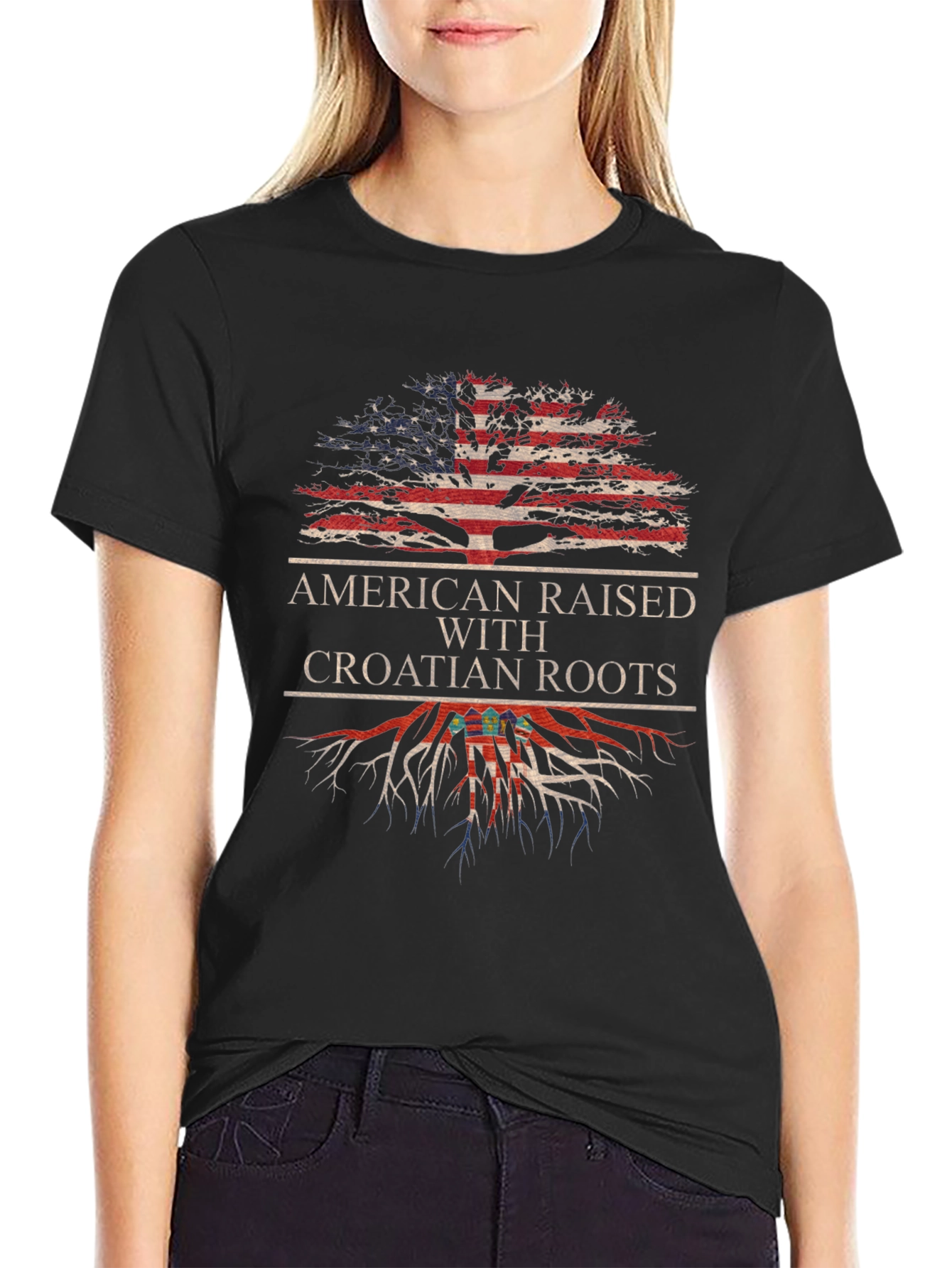 American Raised With Croatian Roots T-Shirt