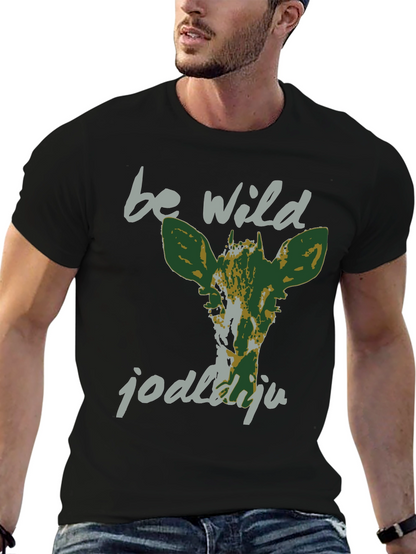 Be Wild Graphic Tee - Black Cotton T-Shirt