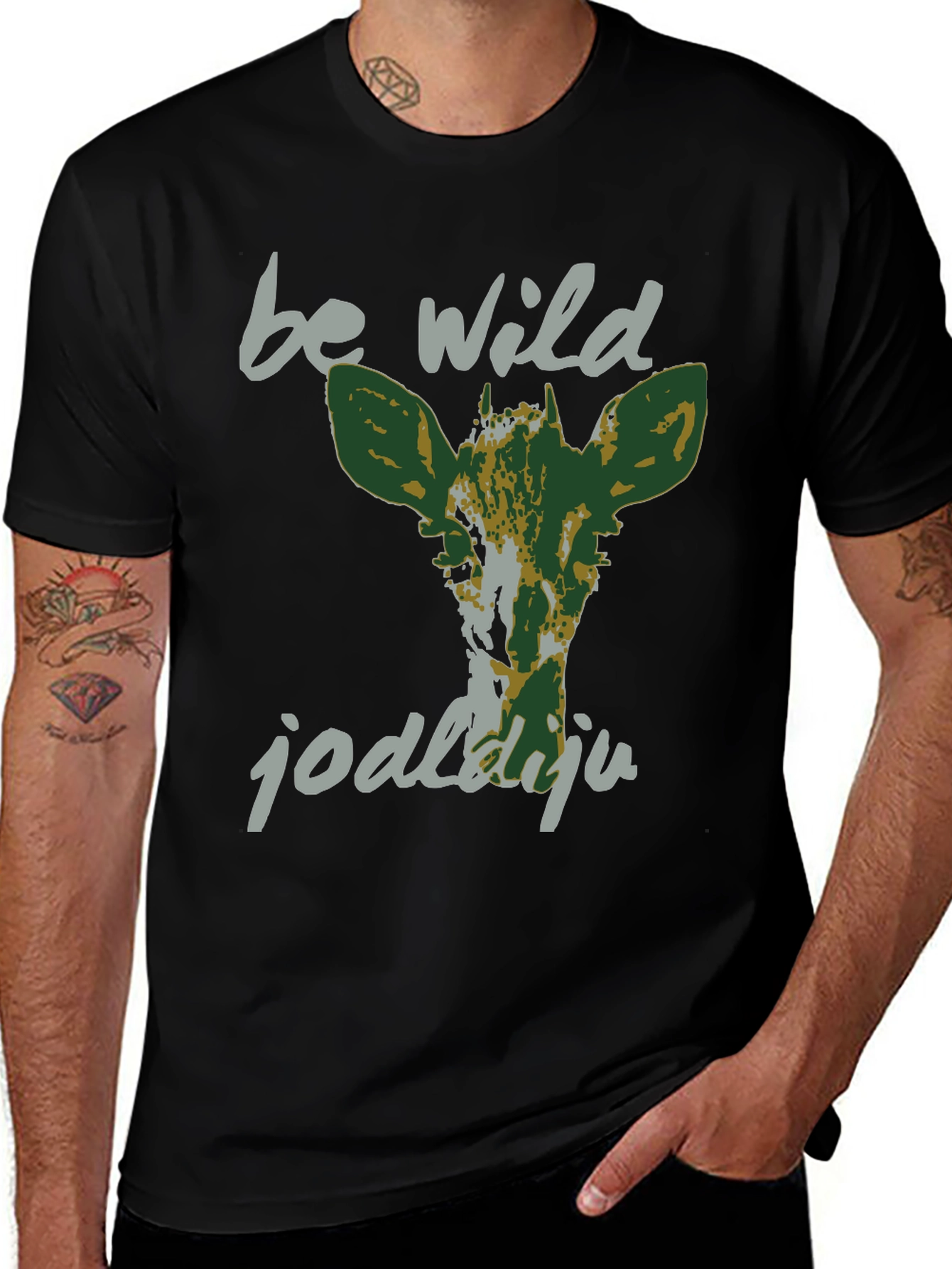 Be Wild Graphic Tee - Black Cotton T-Shirt