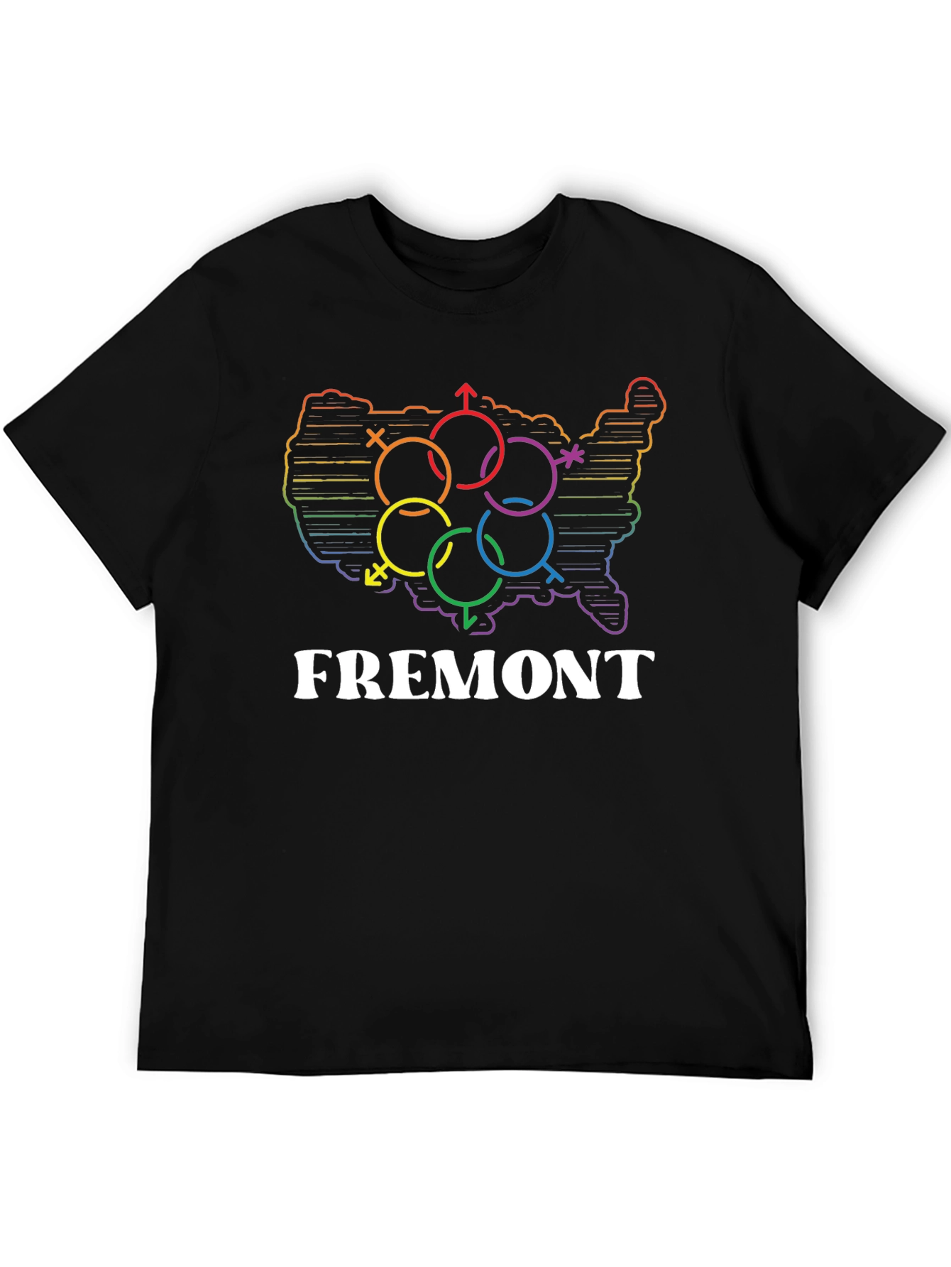 Fremont LGBTQ Pride USA Map T-Shirt