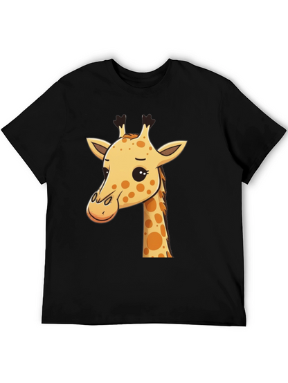 Giraffe Graphic Tee - Mens Black Crew Neck