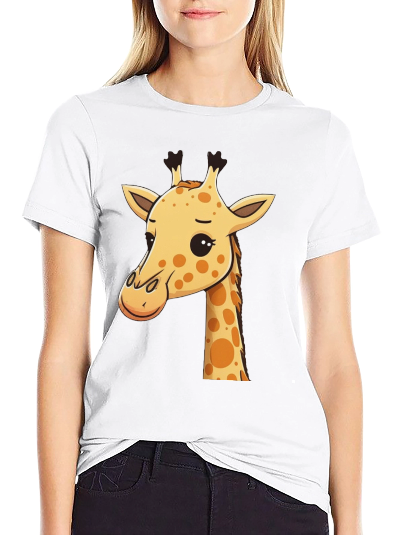 Giraffe Graphic Tee - Mens Black Crew Neck