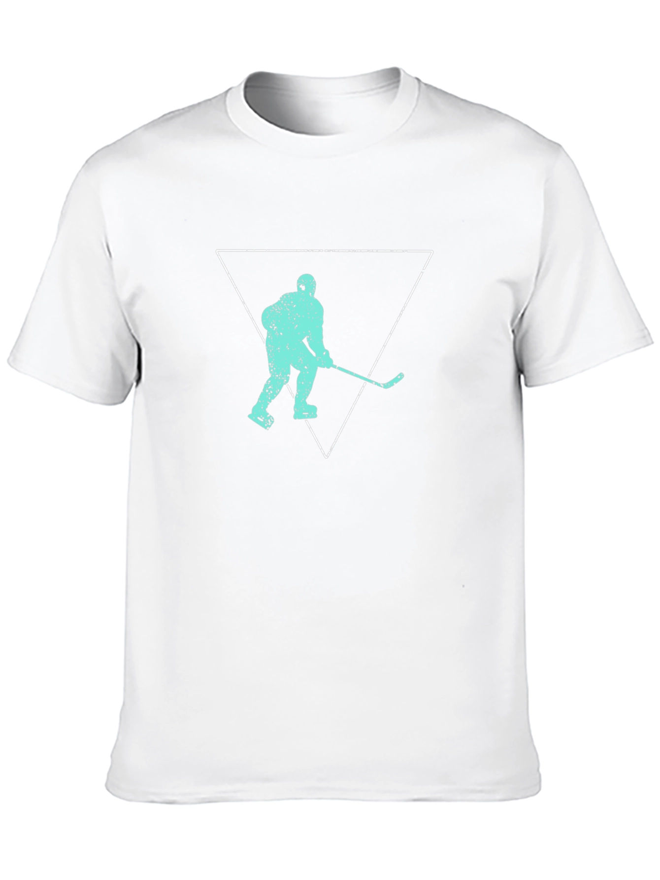Hockey Player Triangle Graphic T-Shirt - Black