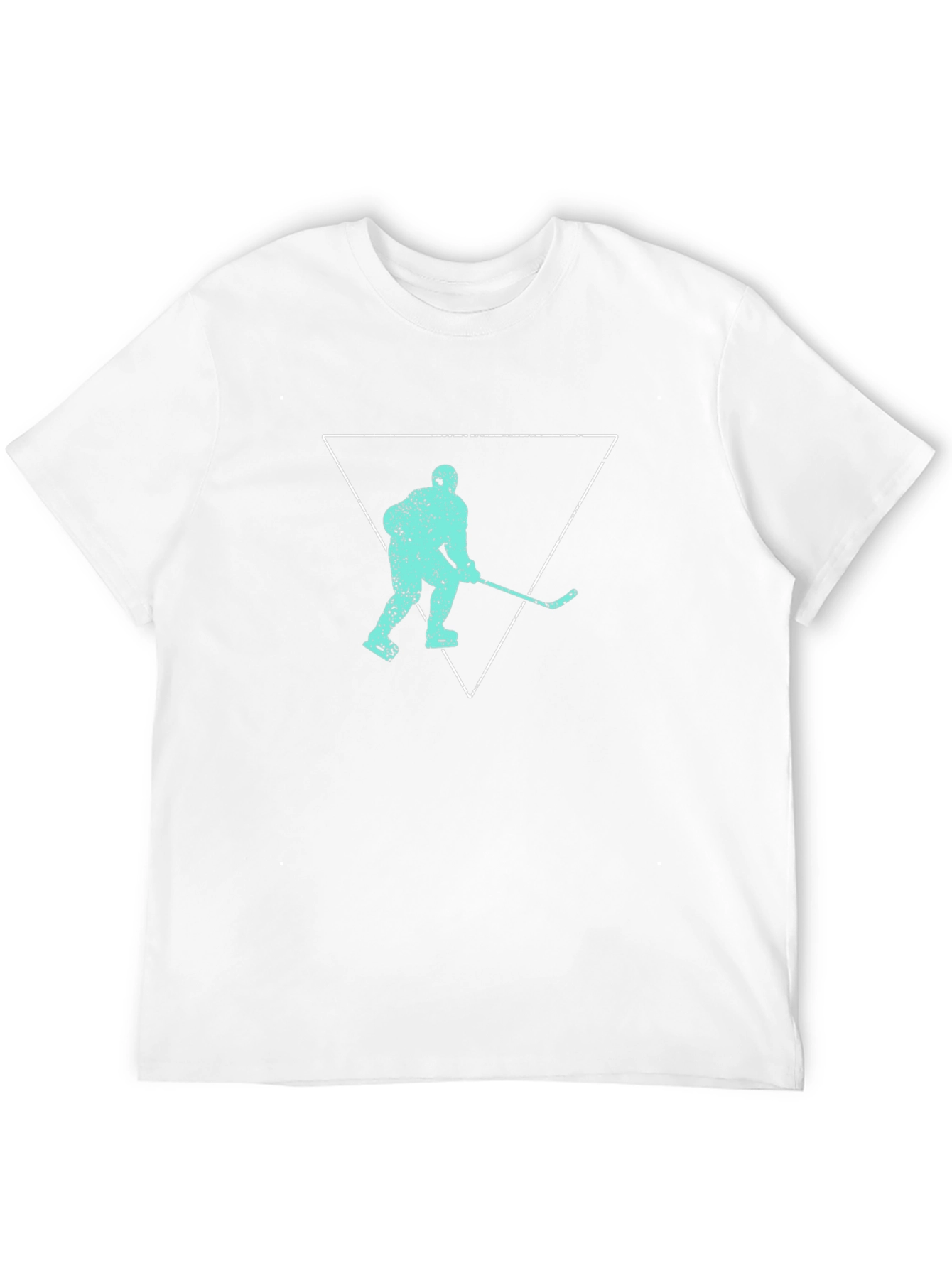 Hockey Player Triangle Graphic T-Shirt - Black