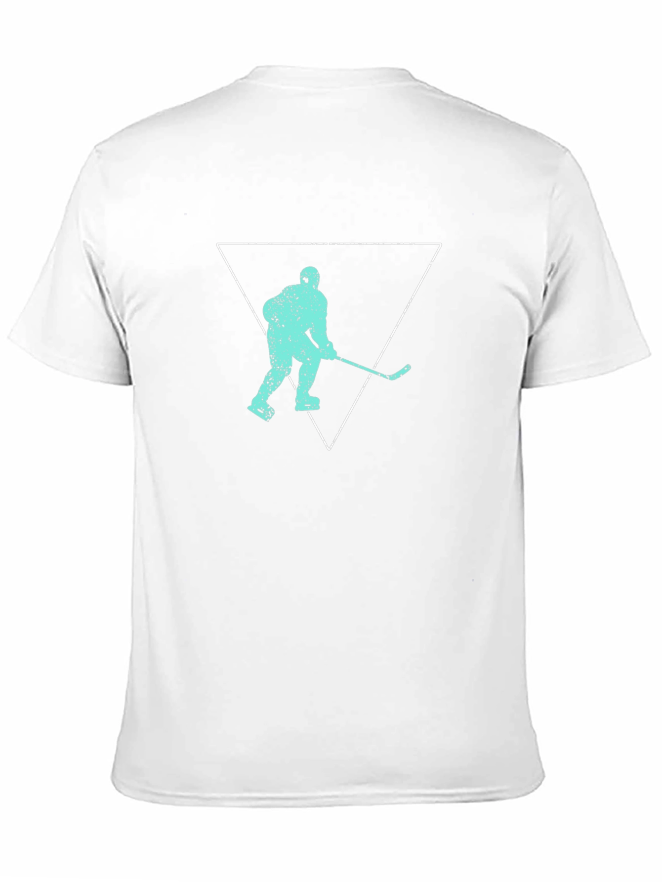 Hockey Player Triangle Graphic T-Shirt - Black