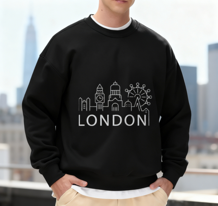 London Cityscape Line Art Crewneck Sweatshirt