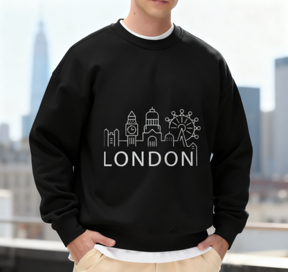 London Cityscape Line Art Crewneck Sweatshirt