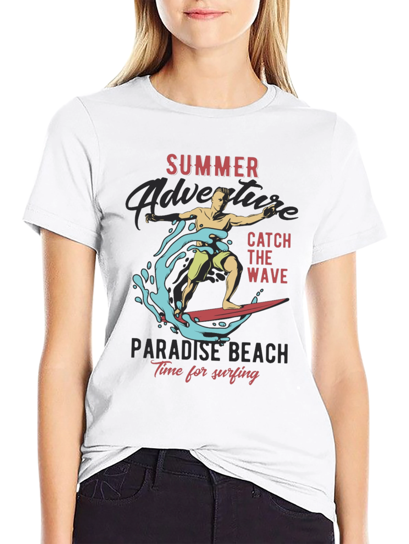 Summer Adventure Surfing Graphic Tee