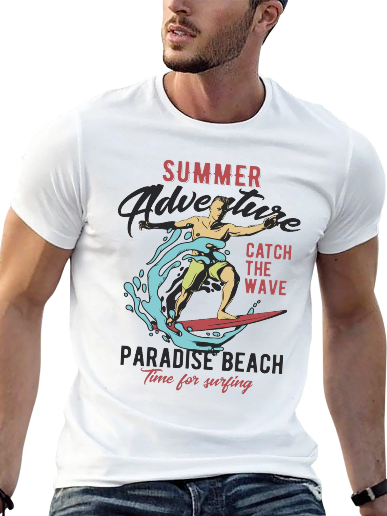 Summer Adventure Surfing Graphic Tee