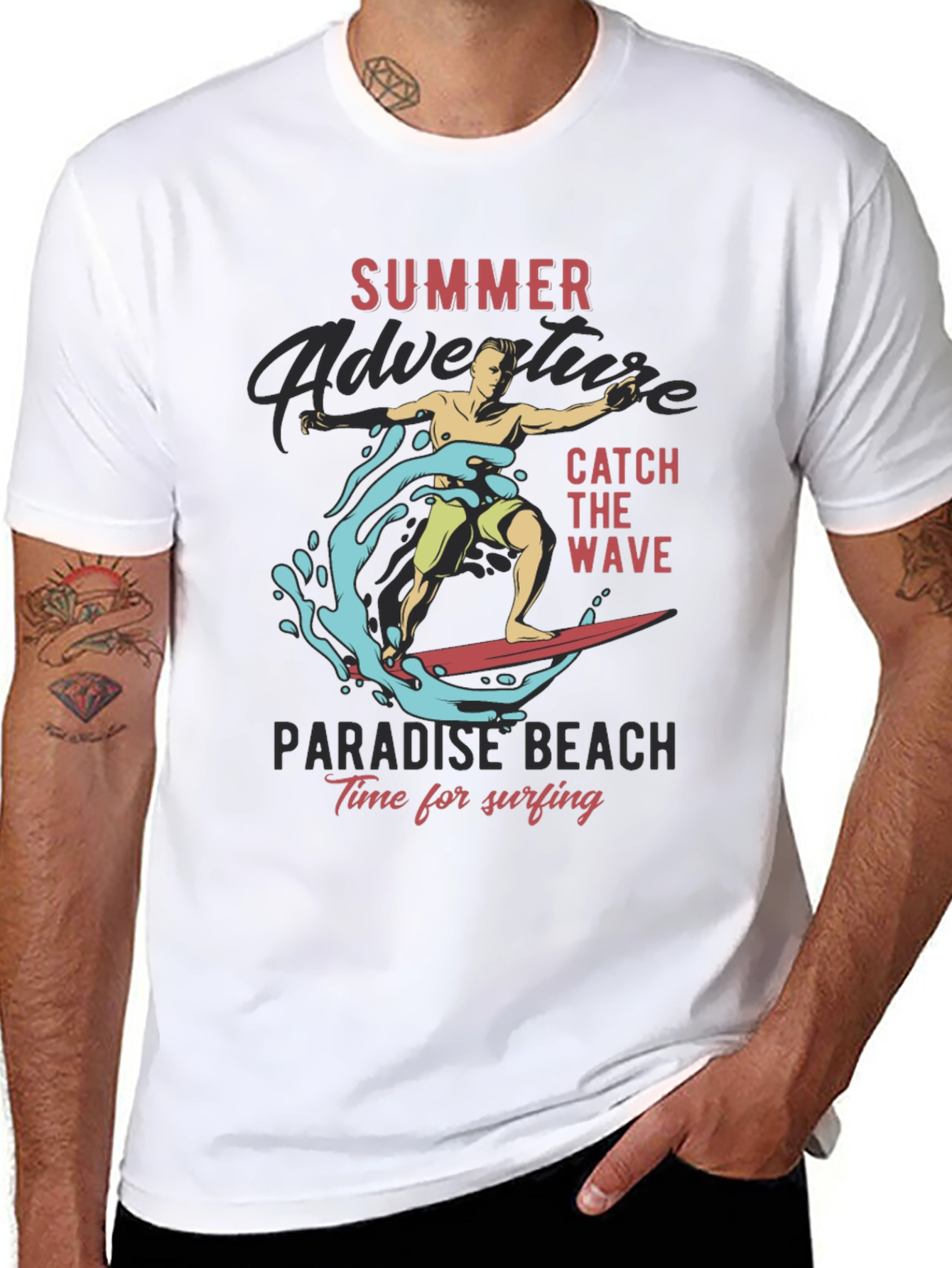 Summer Adventure Surfing Graphic Tee