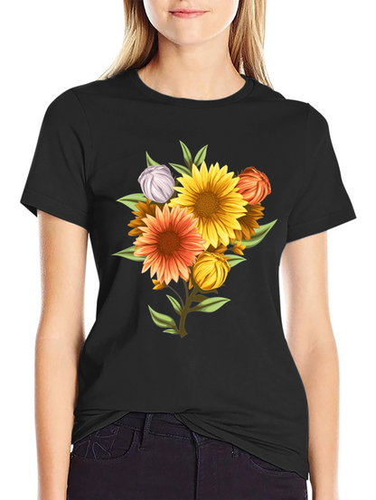 Floral T-Shirt: Vibrant Sunflower Design