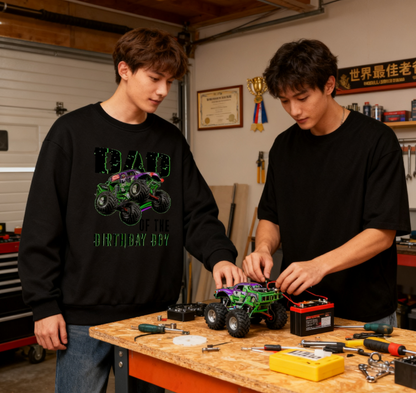 Dad of the Birthday Boy" Monster Truck Birthday Crewneck