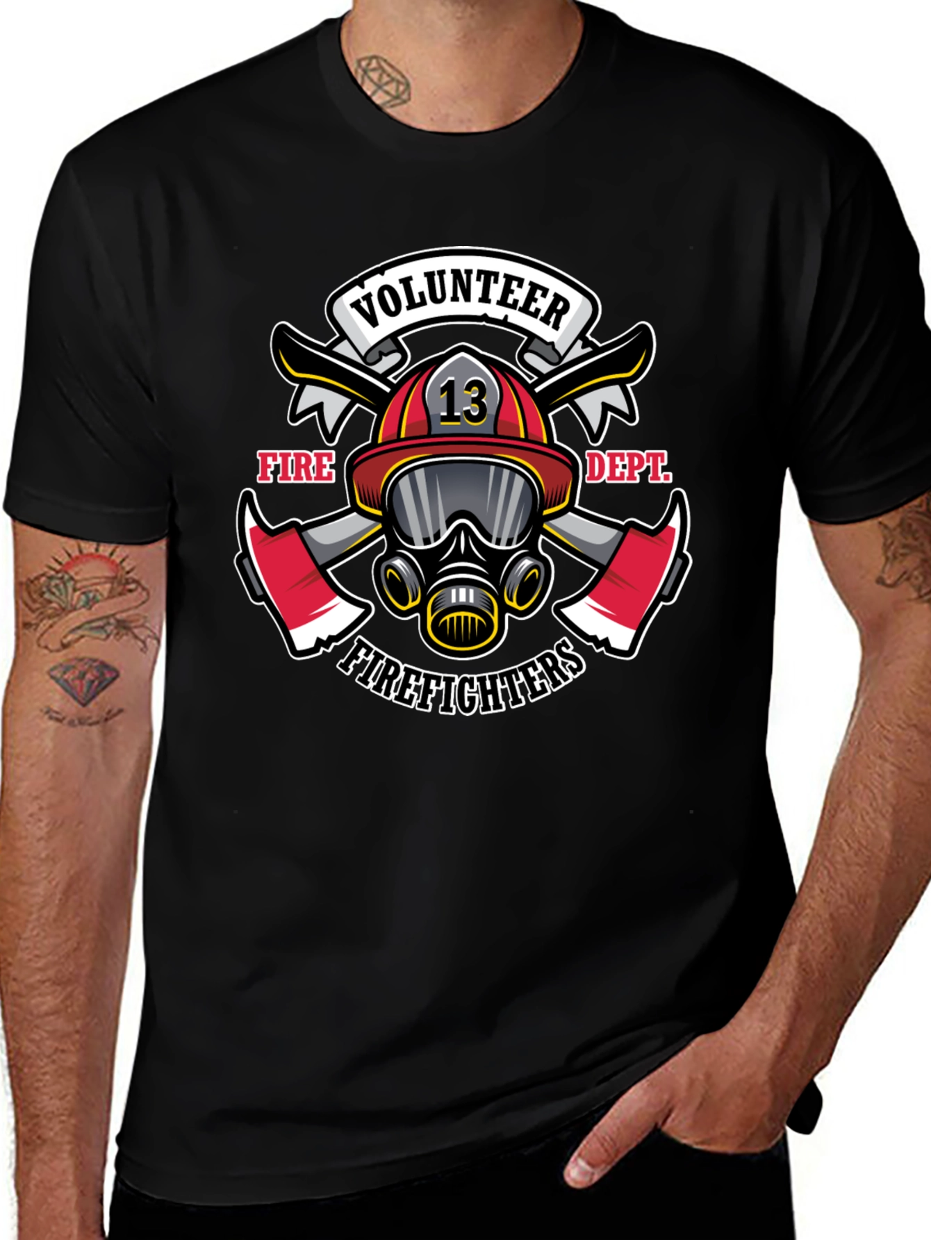 Volunteer Firefighter Graphic Tee - Black