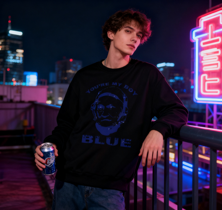 Playful Old School "You're My Boy Blue" Fan Sweatshirt