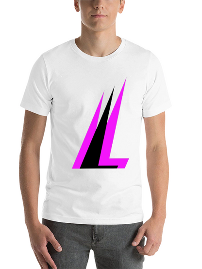 Modern Black T-Shirt with Abstract Pink Design