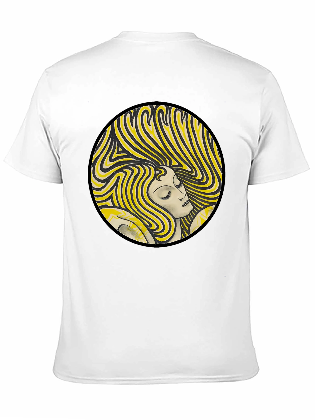Retro Woman Graphic Print Black T-Shirt