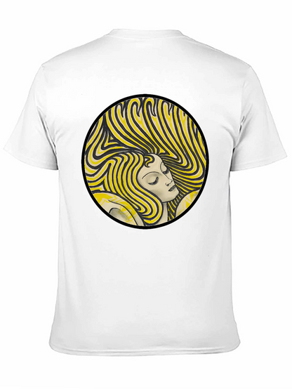 Retro Woman Graphic Print Black T-Shirt