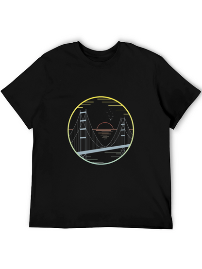 Golden Gate Bridge Graphic Tee - Mens Black T-Shirt